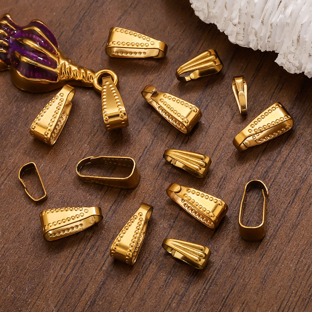 Jewelry Making Materials Wholesale - 50pcs Gold Color Stainless Steel Buckle