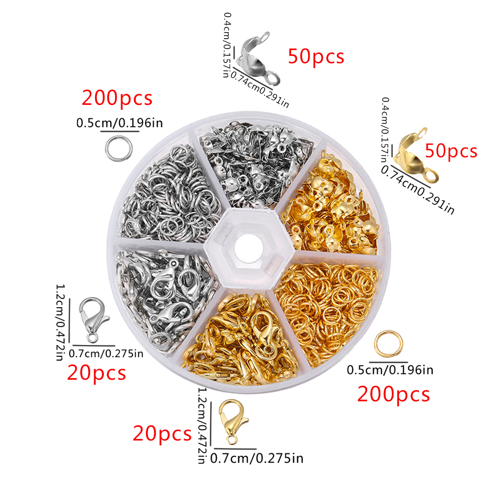 Jewelry Making Tools And Supplies - 540pcs Stainless Steel Lobster Clasps Bead