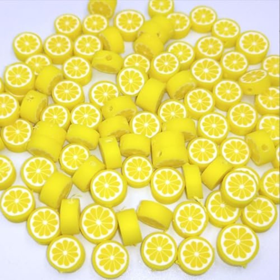 Jewelry Making Earrings - 200Pcs Yellow Lemon Polymer Clay Beads