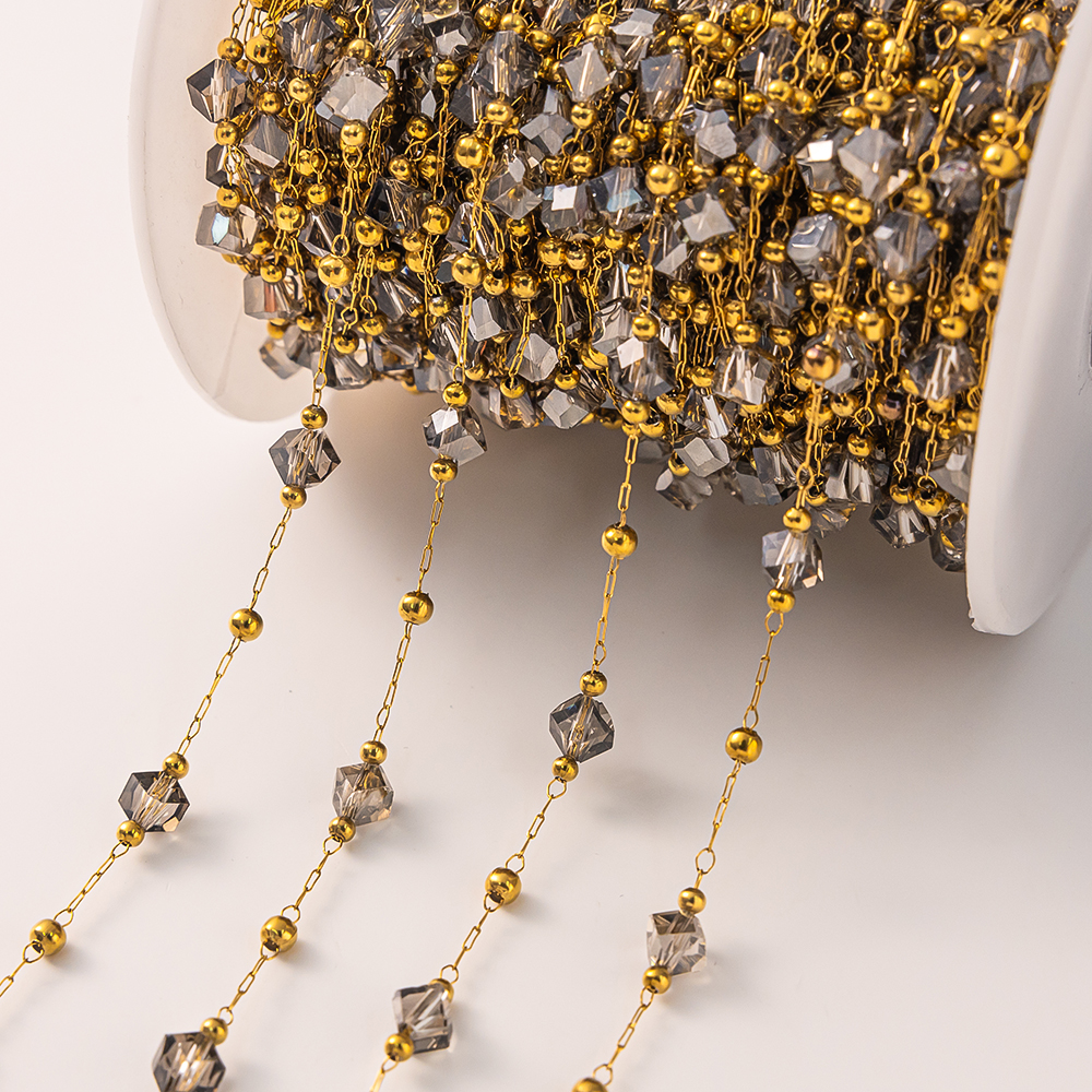 Jewelry Making Materials Wholesale - 1Meter Stainless Steel Irregular Crystal Chain