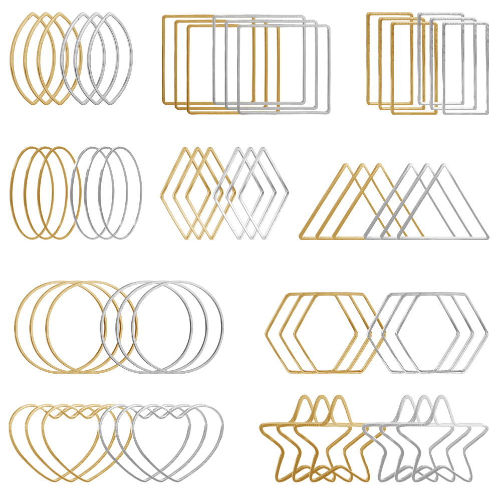 Jewelry Making Earrings - 20Pcs Gold Silver Hollow Frame Bezel