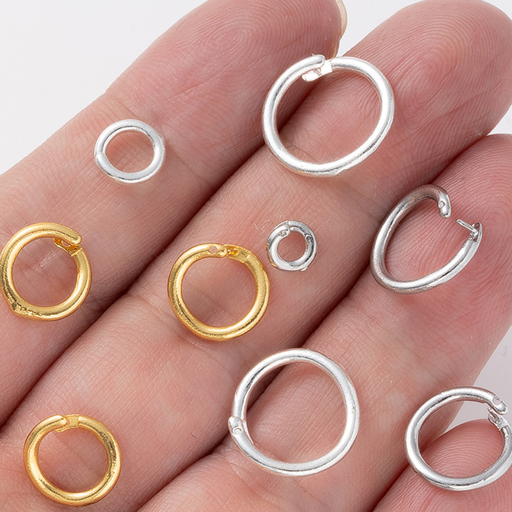 Jewelry Making Jump Rings - 10pcs 18K Gold Plated Brass Locking