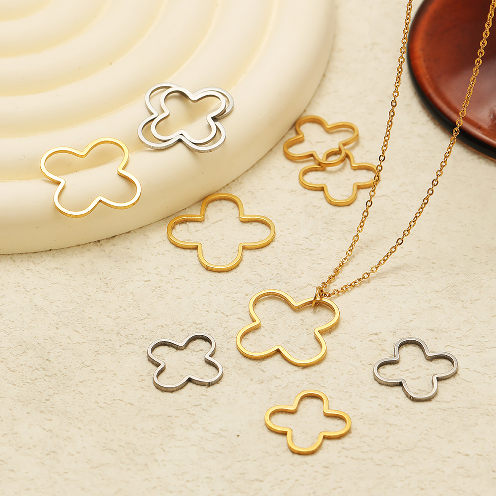 Jewelry Making Tools And Supplies - 20/50pcs Four Leaf Flowers Charms Stainless