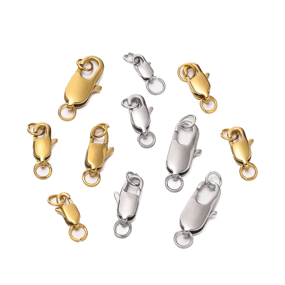 Jewelry Making Jump Rings - 5pcs Gold/Steel Color Stainless Steel Rectangle