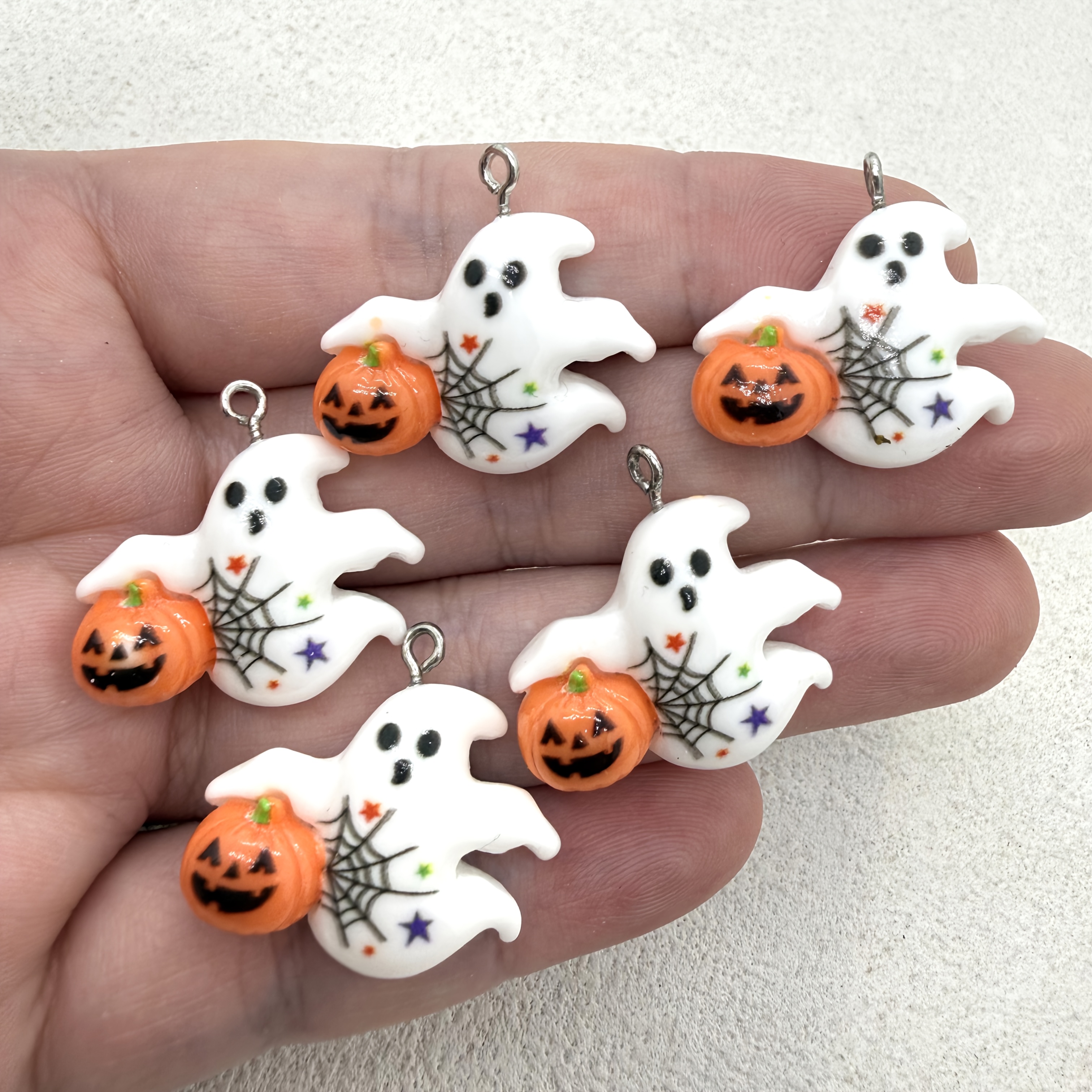 10PC Resin White Ghost Pumpkin - Jewelry Making Event recensie en prijs