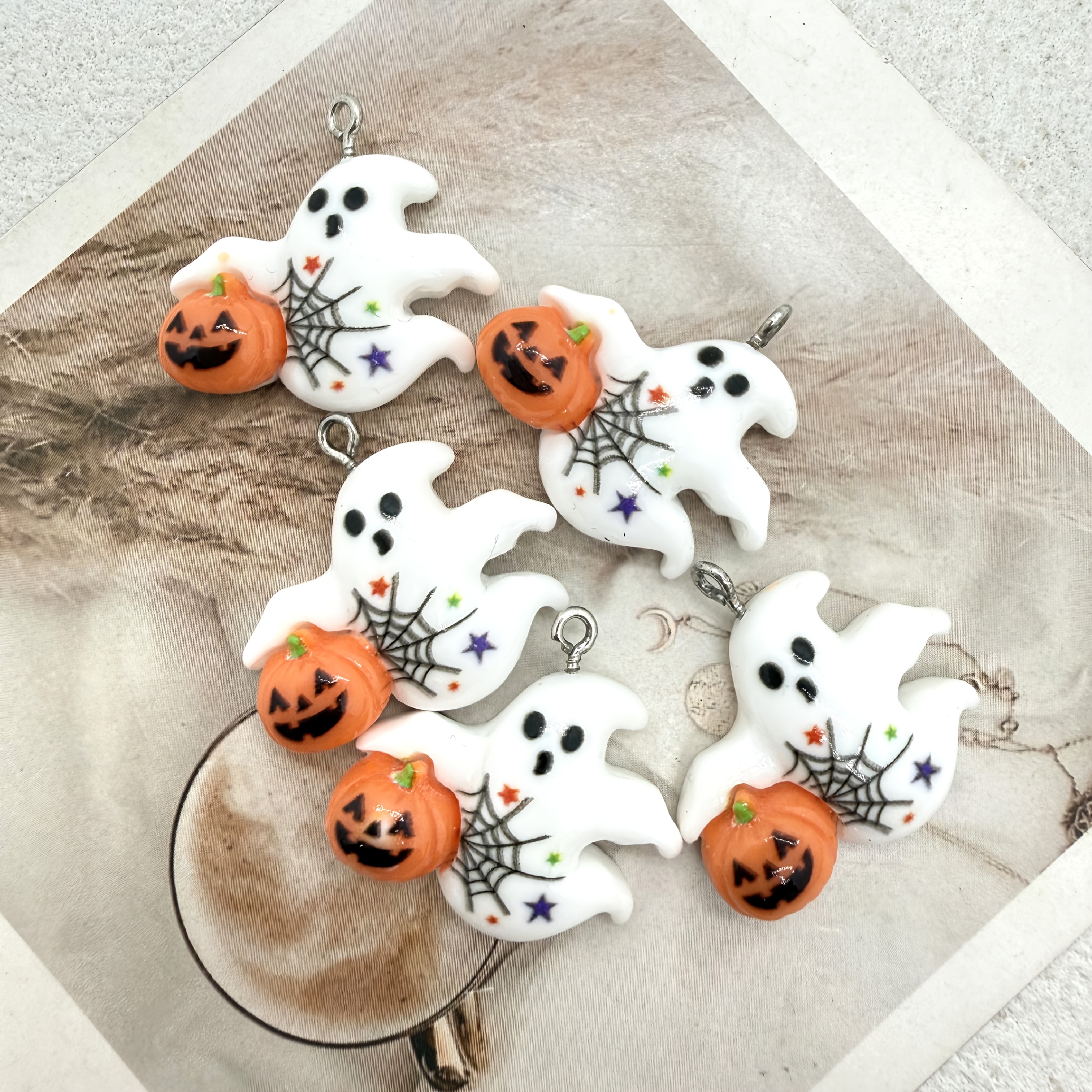 10PC Resin White Ghost Pumpkin - Jewelry Making Event recensie en prijs