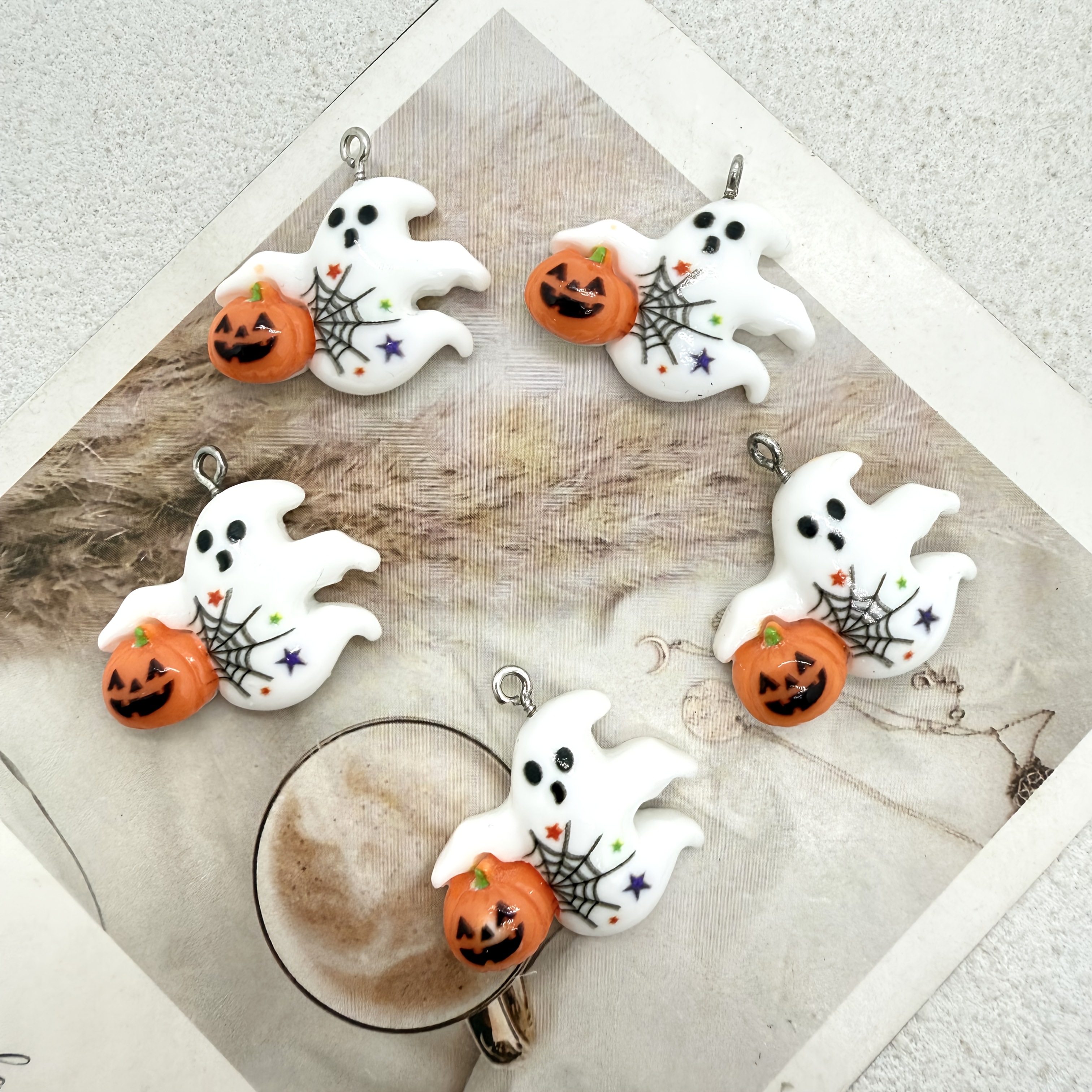 10PC Resin White Ghost Pumpkin - Jewelry Making Event recensie en prijs