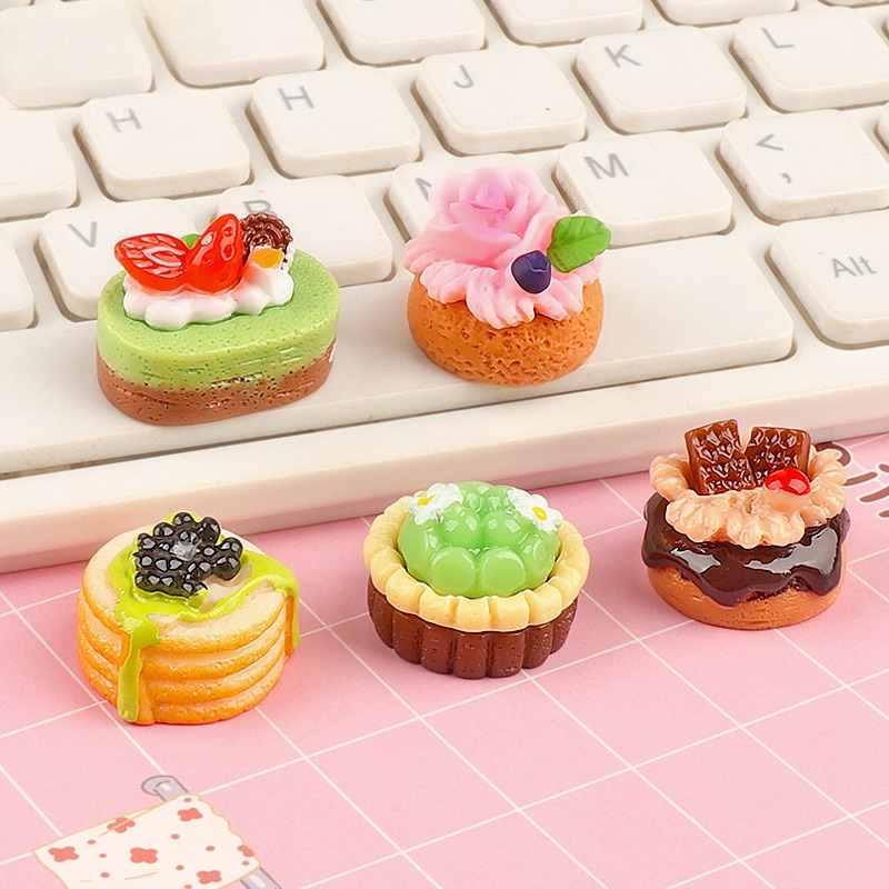 5pcs Cute Mini Fruit Cake Resi - Jewelry Making Desk recensie en prijs