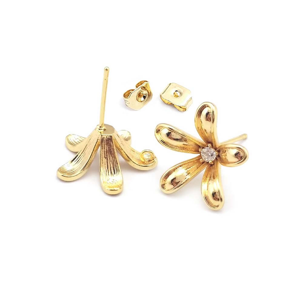 18K Gold Color Brass Flower St - Jewelry Making Earrings recensie en prijs