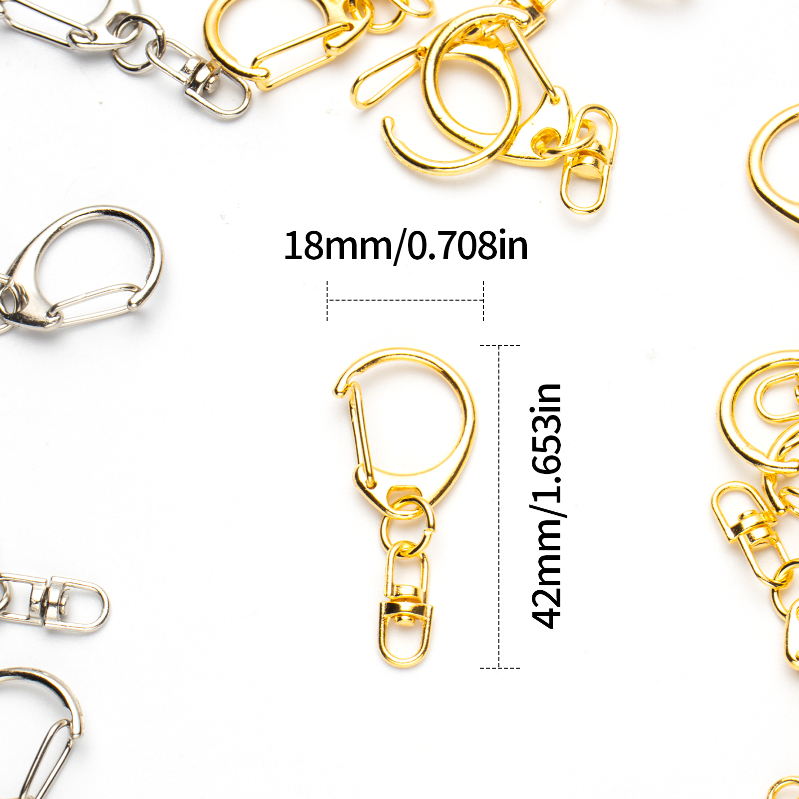 5pcs D Snap Hook Keychain Ring - Jewelry Making Jump Rings recensie en prijs