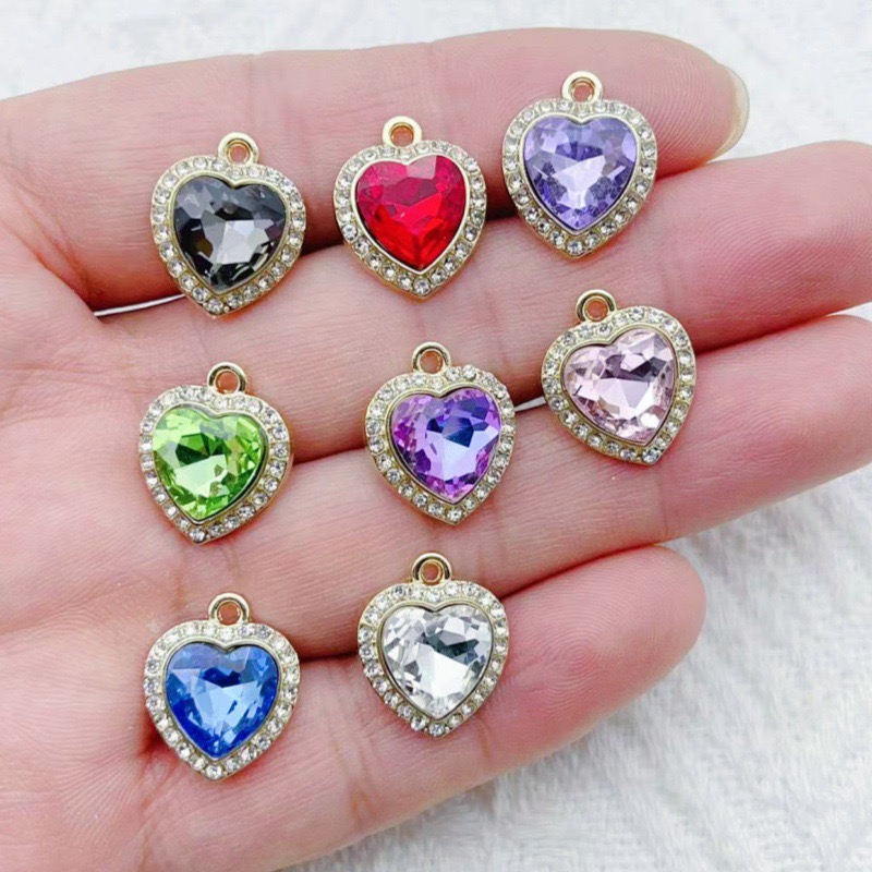 10pcs heart-shaped inlaid colo - Jewelry Making Earrings recensie en prijs