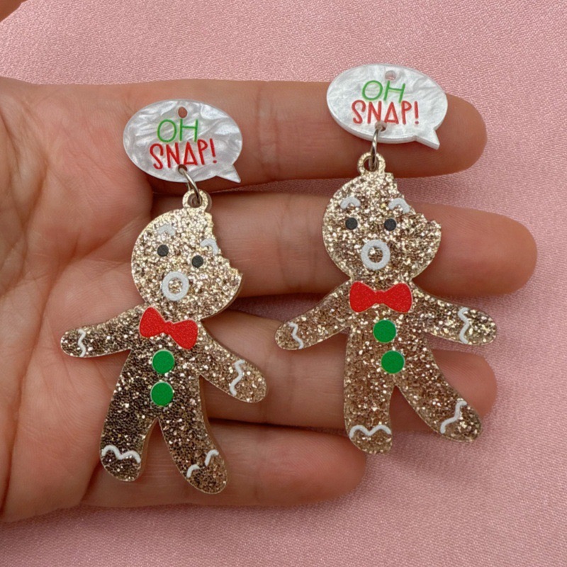 10pcs Cute Christmas Gingerbre - Jewelry Making Earrings recensie en prijs