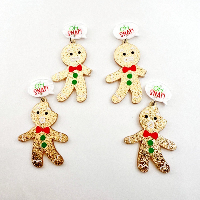 10pcs Cute Christmas Gingerbre - Jewelry Making Earrings recensie en prijs