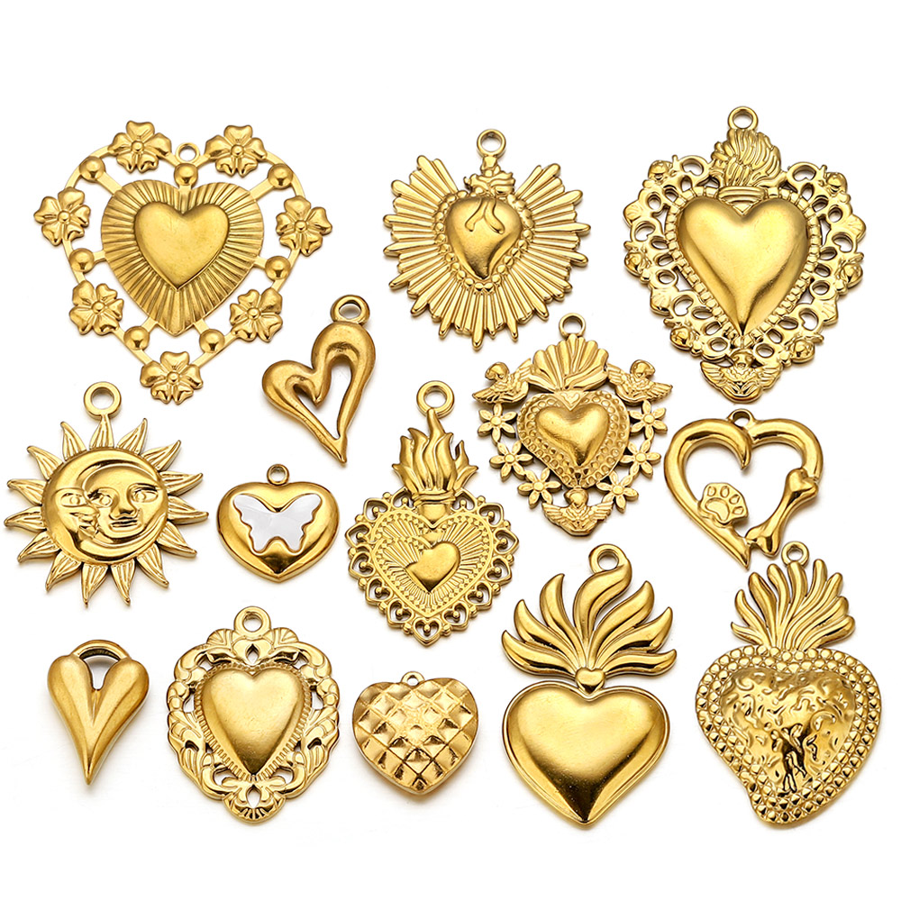 5pcs Stainless Steel Heart Sun - Jewelry Making Materials Wholesale recensie en prijs