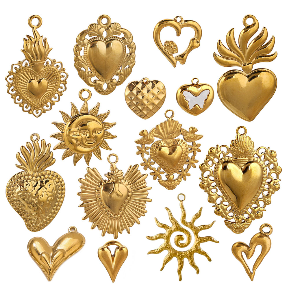 5pcs Stainless Steel Heart Sun - Jewelry Making Materials Wholesale recensie en prijs