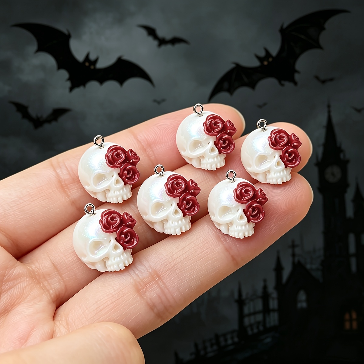 3D Rose Skull Resin Pendants G - Jewelry Making Event recensie en prijs