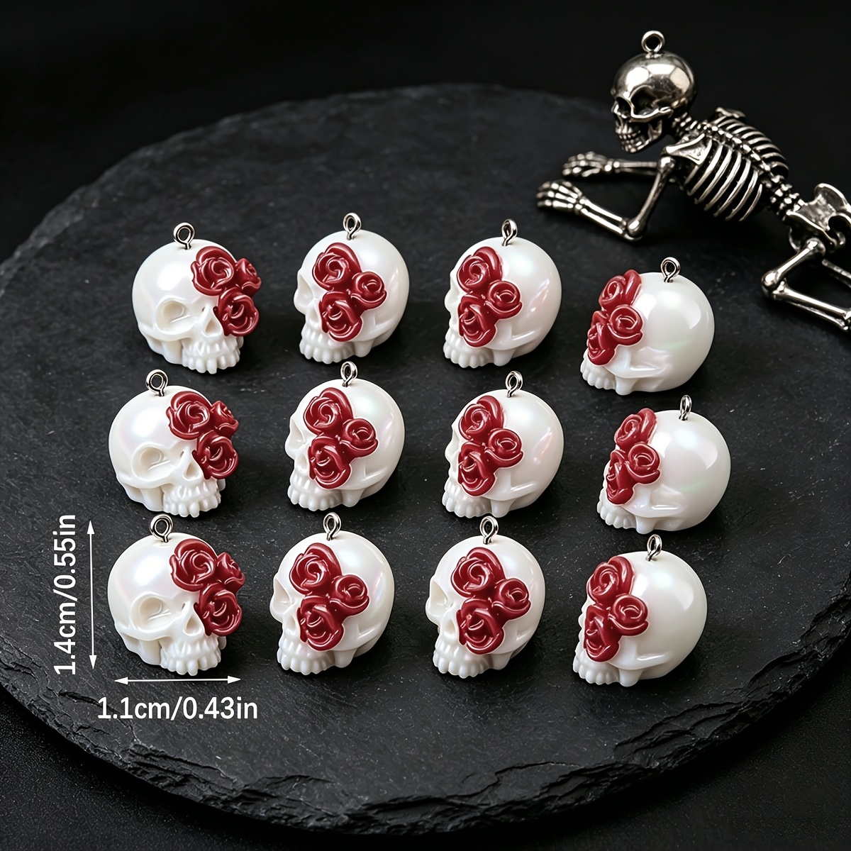 3D Rose Skull Resin Pendants G - Jewelry Making Event recensie en prijs