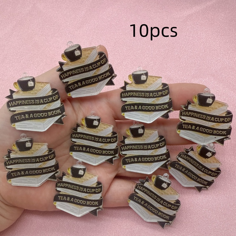 10pcs acrylic book coffee quot - Jewelry Making Quotes recensie en prijs