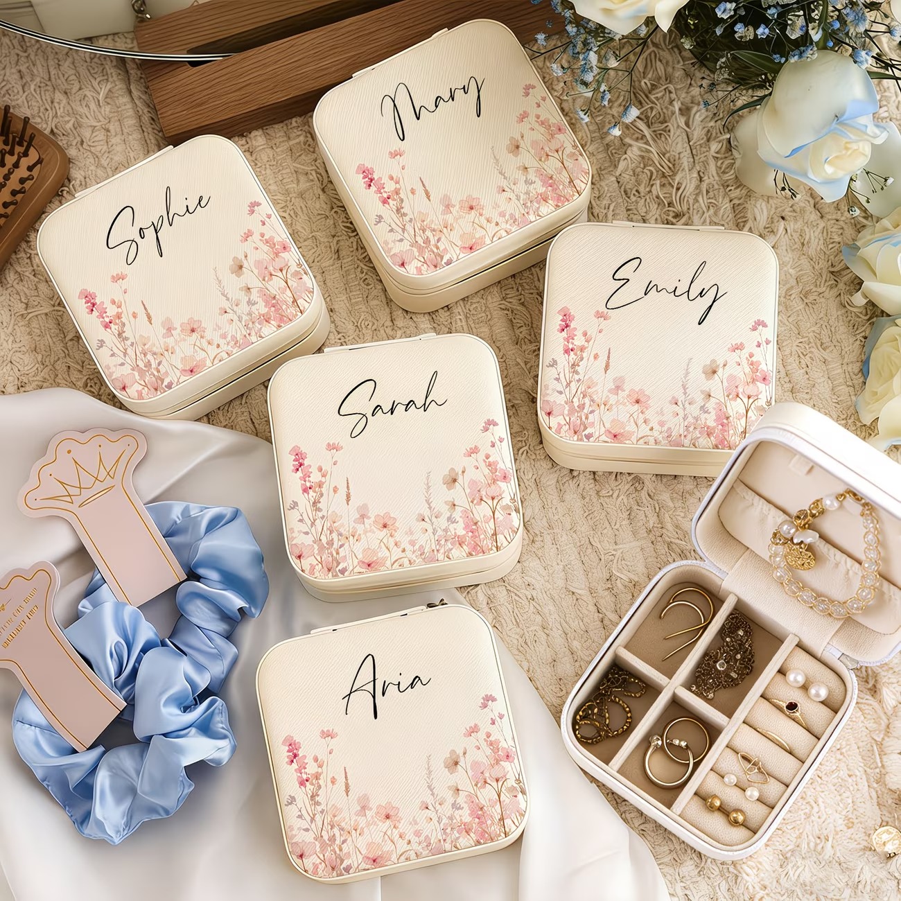 Custom Beige Jewelry Box Featu - Jewelry Making For Birthday Party recensie en prijs