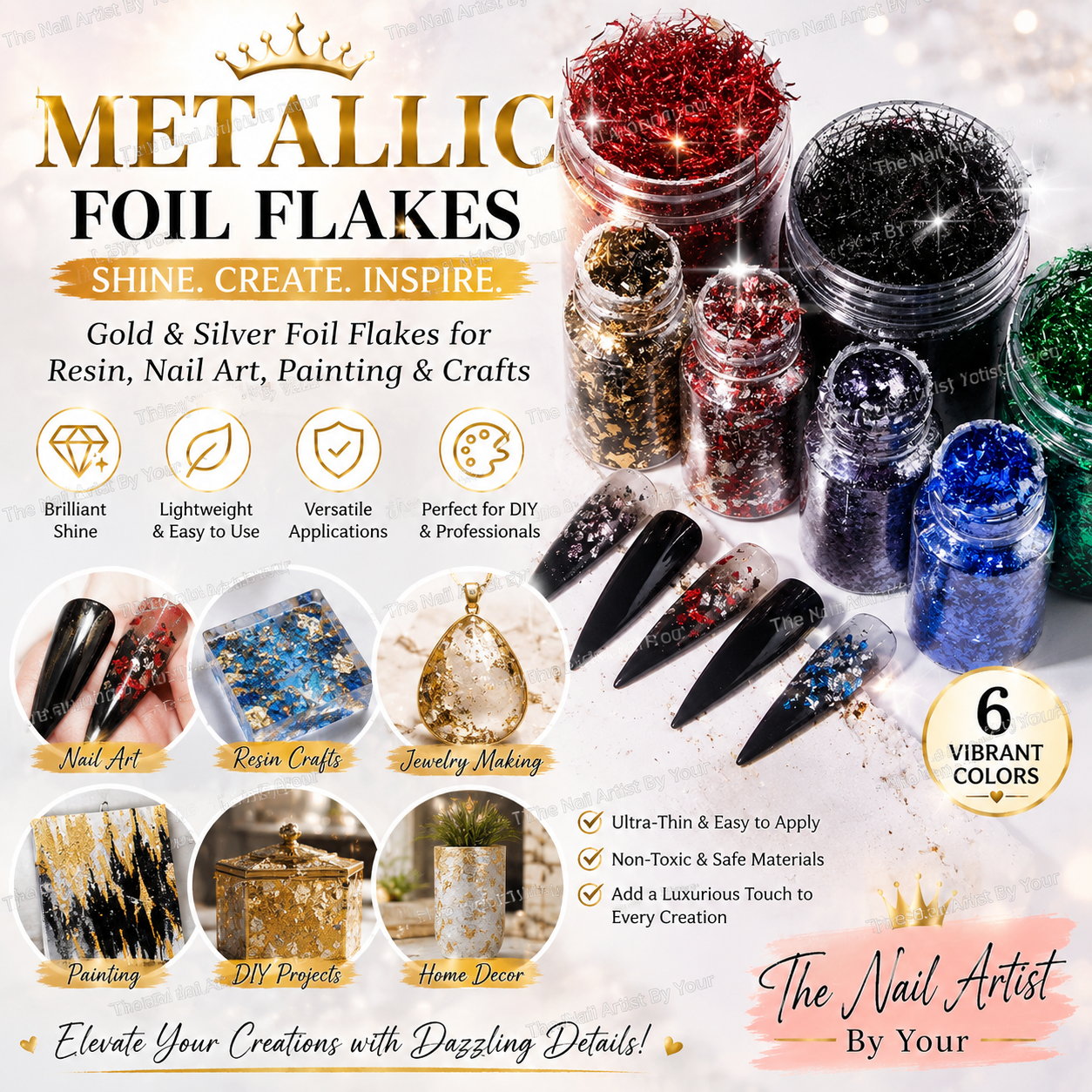 Metallic Foil Flakes Golden Si - Jewelry Making Event recensie en prijs