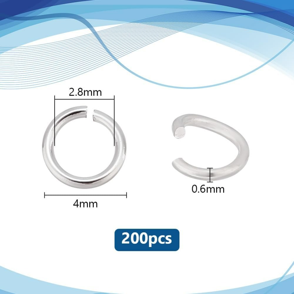 200pcs 925 Sterling Silver Pla - Jewelry Making Jump Rings recensie en prijs