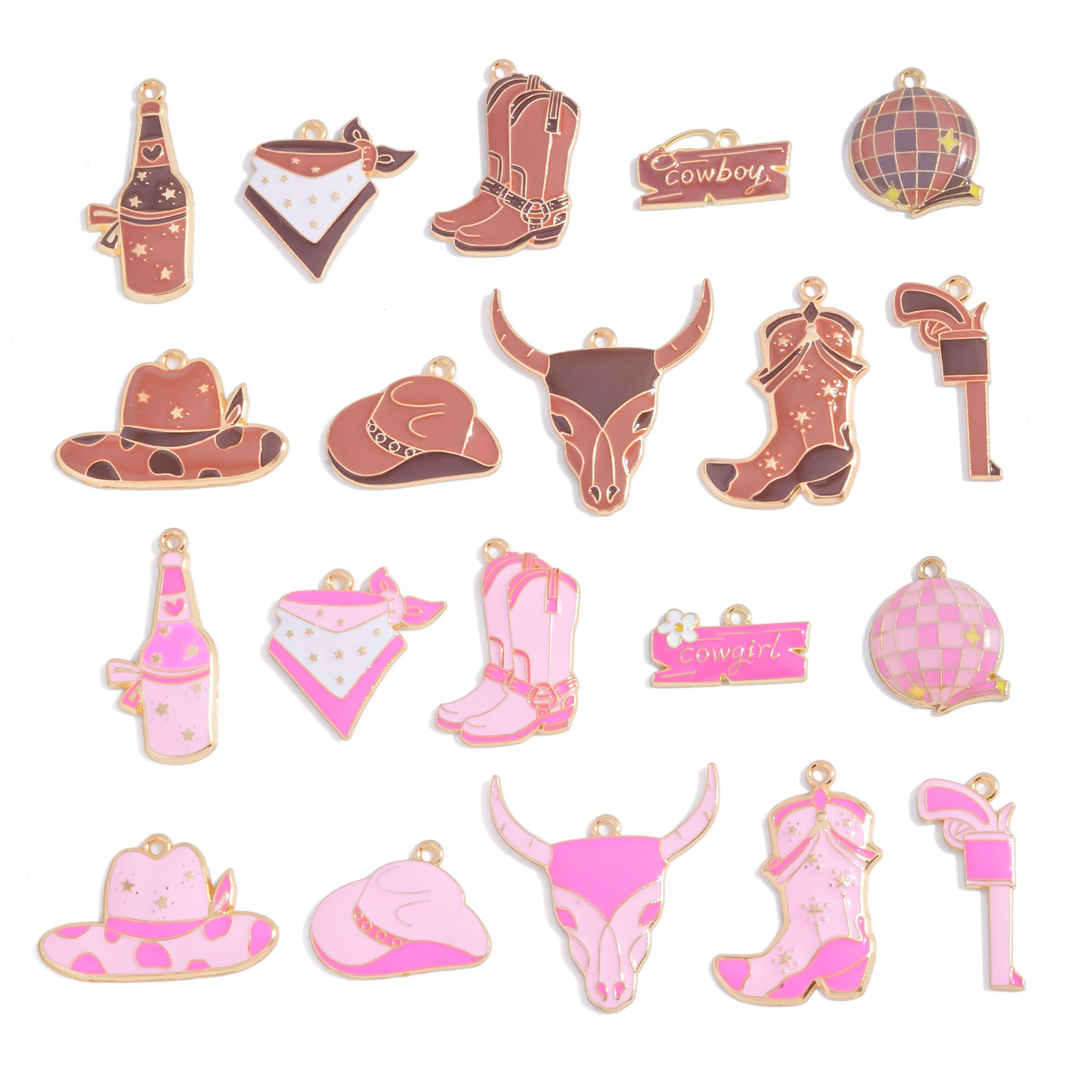 Cowboy Cowgirl Enamel Charms A - Jewelry Making Event recensie en prijs